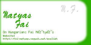 matyas fai business card